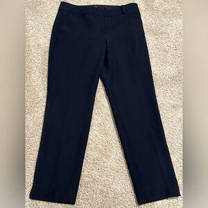 Talbots Hampshire Ankle Navy Blue Size 6 Pants Belt Loops Pockets Career Office